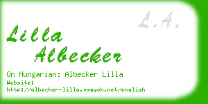 lilla albecker business card